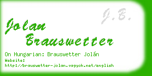 jolan brauswetter business card